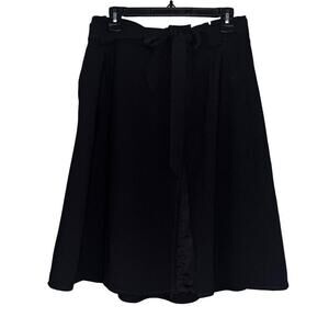 Express black‎ tie-belted full midi skirt 8